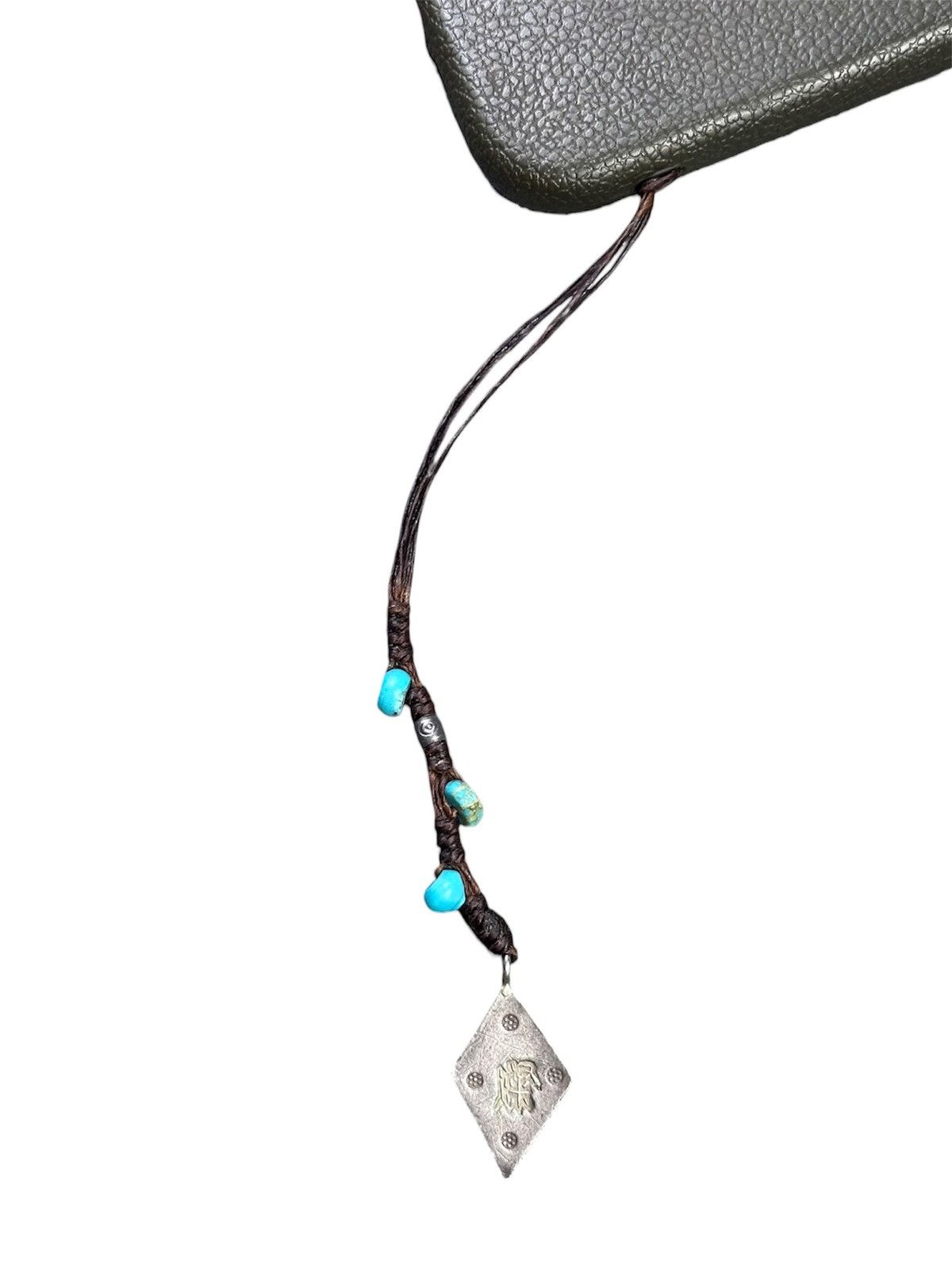Vintage KAREN SILVER WITH TURQUOISE BRAIDED KEYCHAIN / PHONE STRAP Size ONE SIZE - 1 Thumbnail