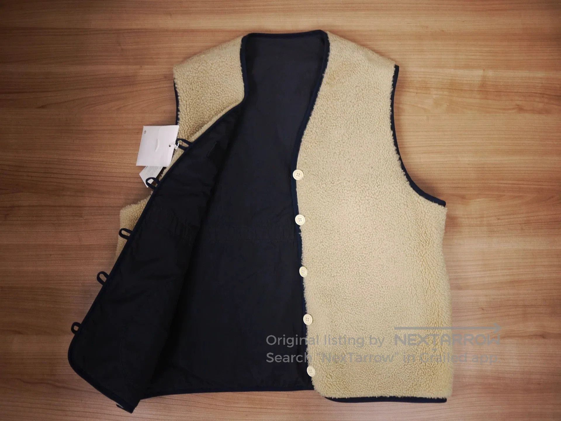 Visvim Blue XL Quilted Sherpa-Lined Vest. Size US XL / EU 56 / 4 - 7 Thumbnail