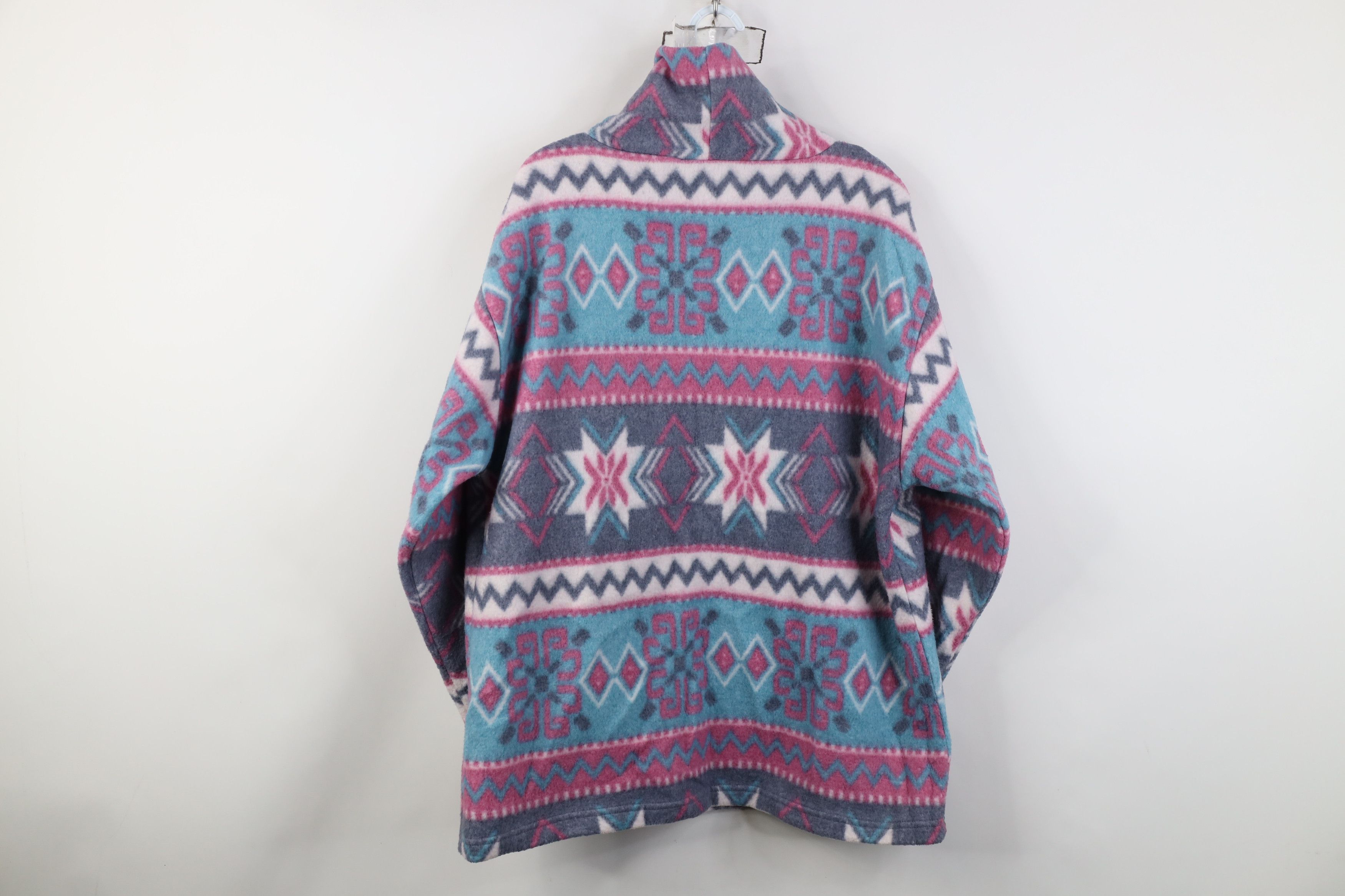 Vintage Vintage 90s Streetwear Fair Isle Fleece Mock Neck Sweater Size S / US 4 / IT 40 - 7 Thumbnail