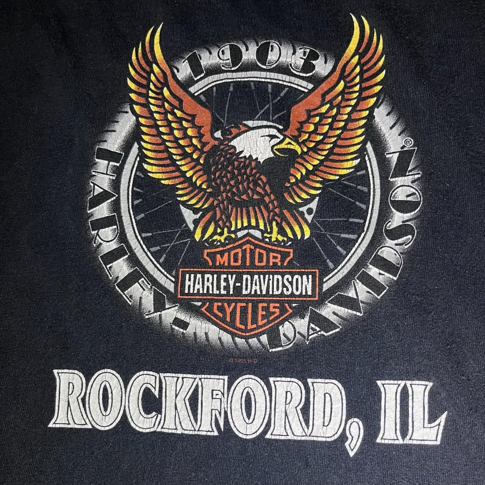 Harley Davidson 🔥 Vintage Harley-Davidson Twin Wolves Flame Tee – Size M Size US M / EU 48-50 / 2 - 8 Thumbnail