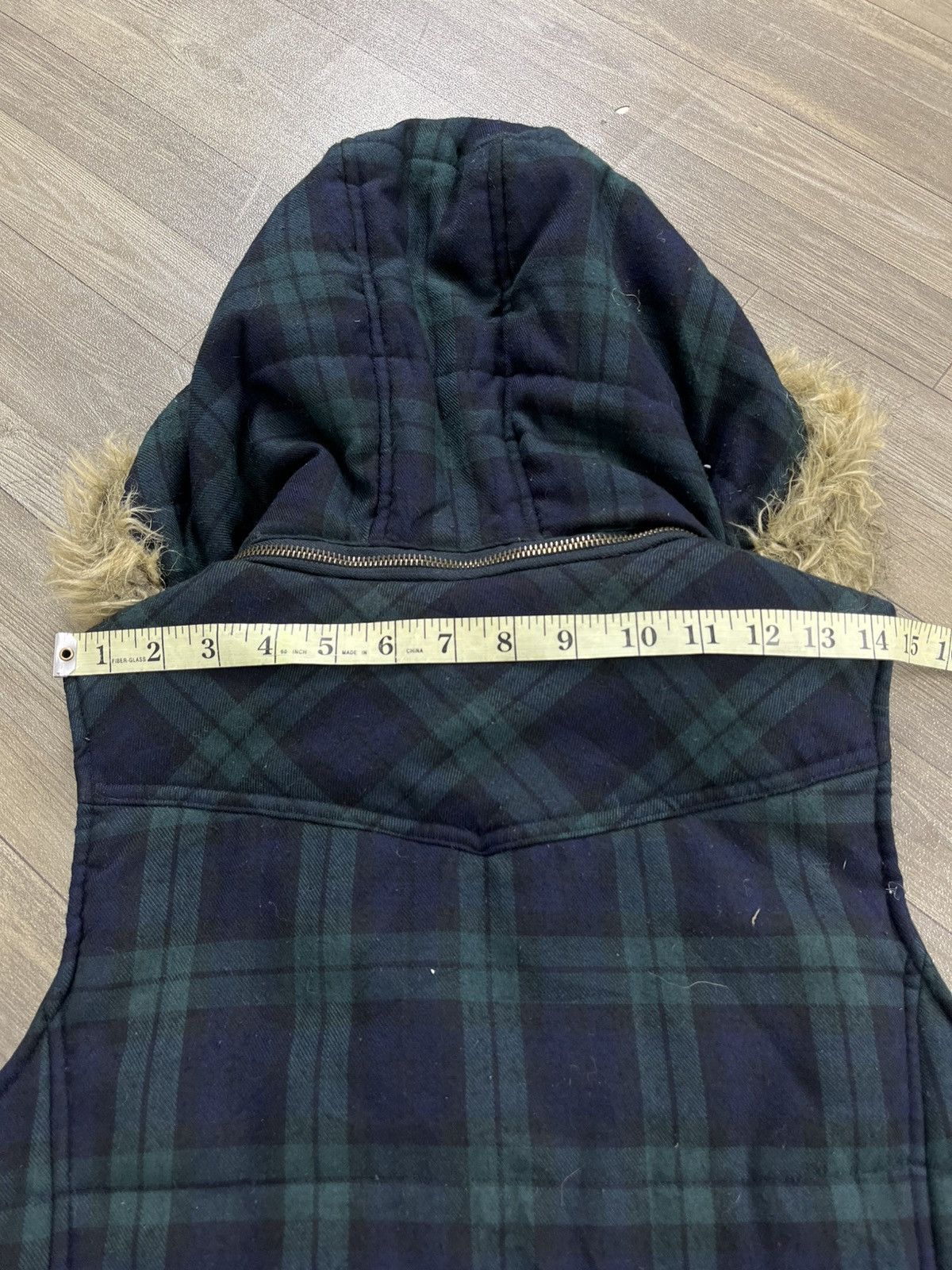 Japanese Brand 2000s Hysteric Glamour Goa Style Plaid Down Jacket Fur Vest Size US M / EU 48-50 / 2 - 11 Thumbnail