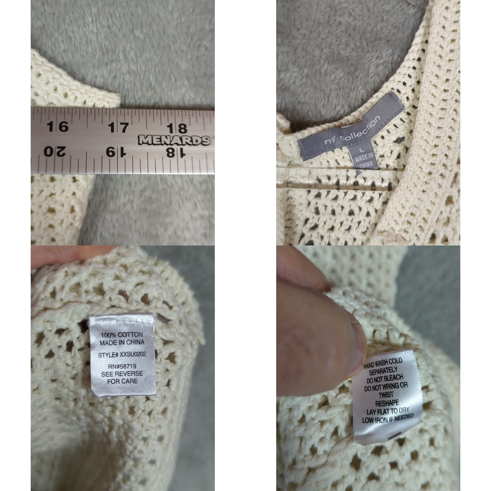 Vintage ny Collection Tank Top Womens L Ivory Crochet Festival Hippie Beach Boho Tank Womens L Ivory Crochet Camisole Hippie Beach Boho 90s Theme Conducts: Size L / US 10 / IT 46 - 9 Thumbnail