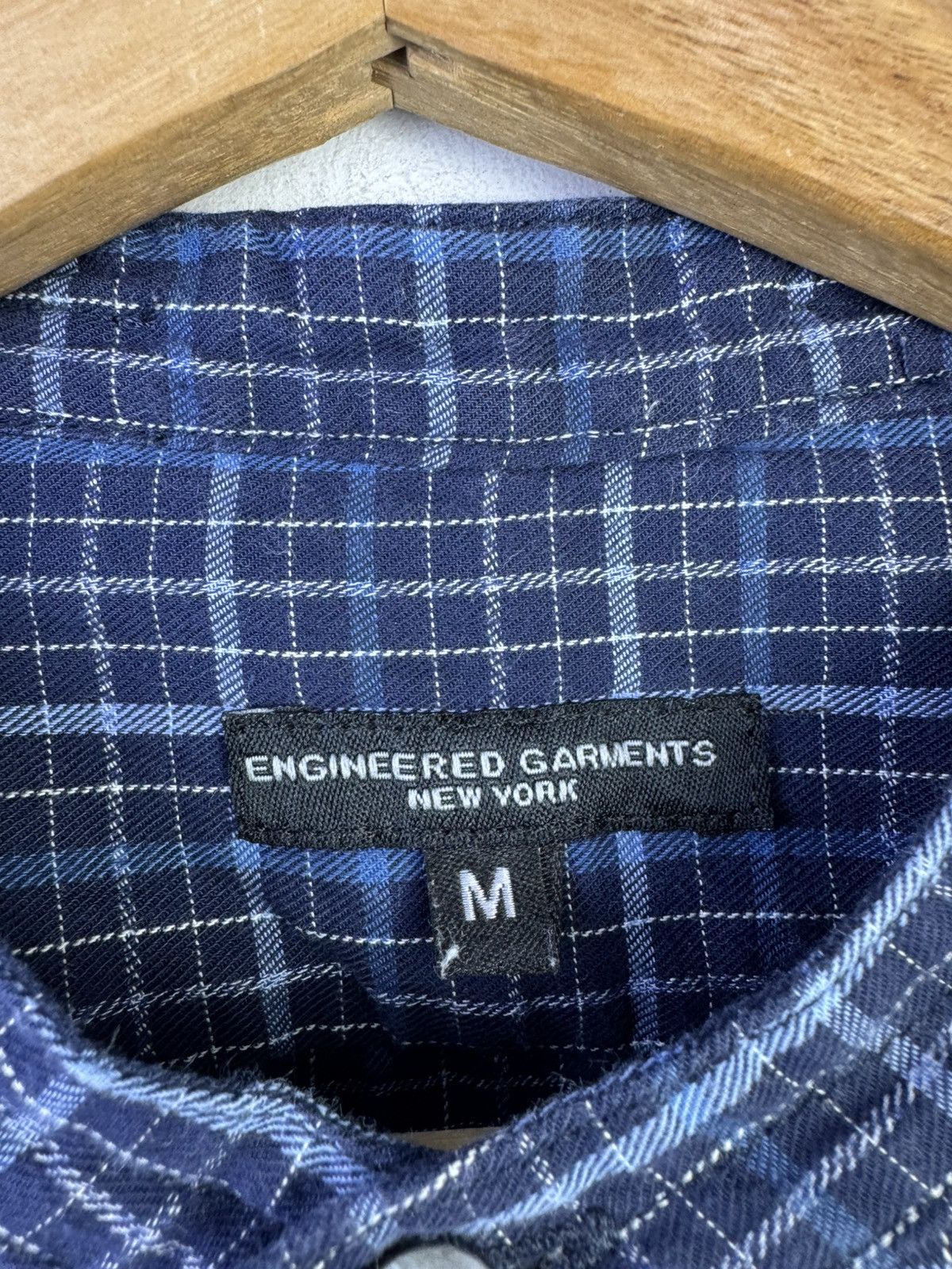 Engineered Garments Engineered Garments banded collar shirt in a dark navy Size US M / EU 48-50 / 2 - 5 Thumbnail