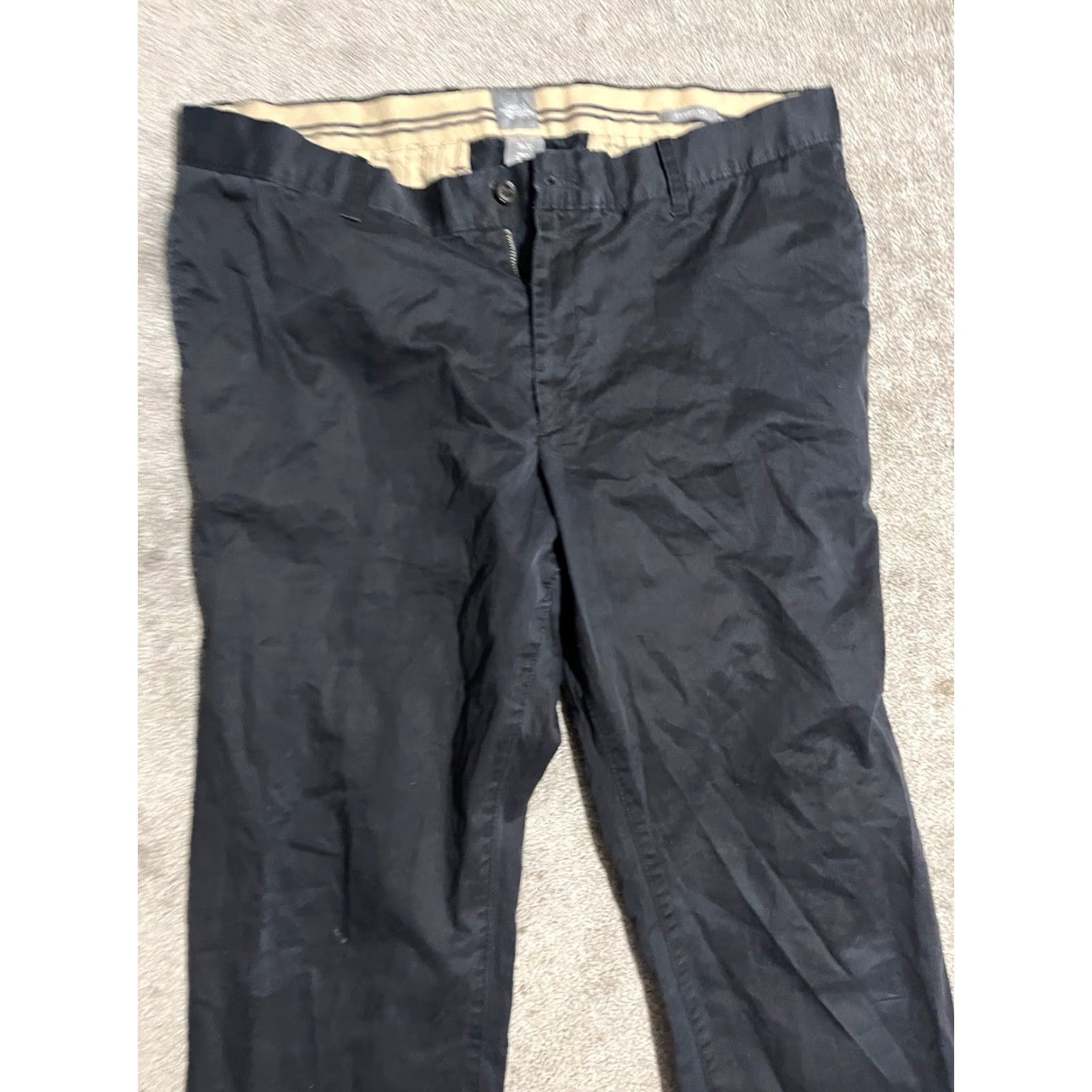 Gap Gap Pants Men Khakis Tailored Straight Fit 38x32 Black Flat Front Chino Pockets Slim Regular Size US 38 / EU 54 - 2 Thumbnail