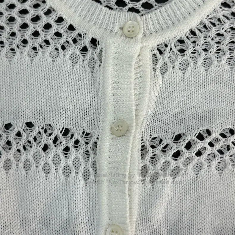 Dior Dior White hollow-out knitted cardigan coat Size XS / US 0-2 / IT 36-38 - 7 Thumbnail