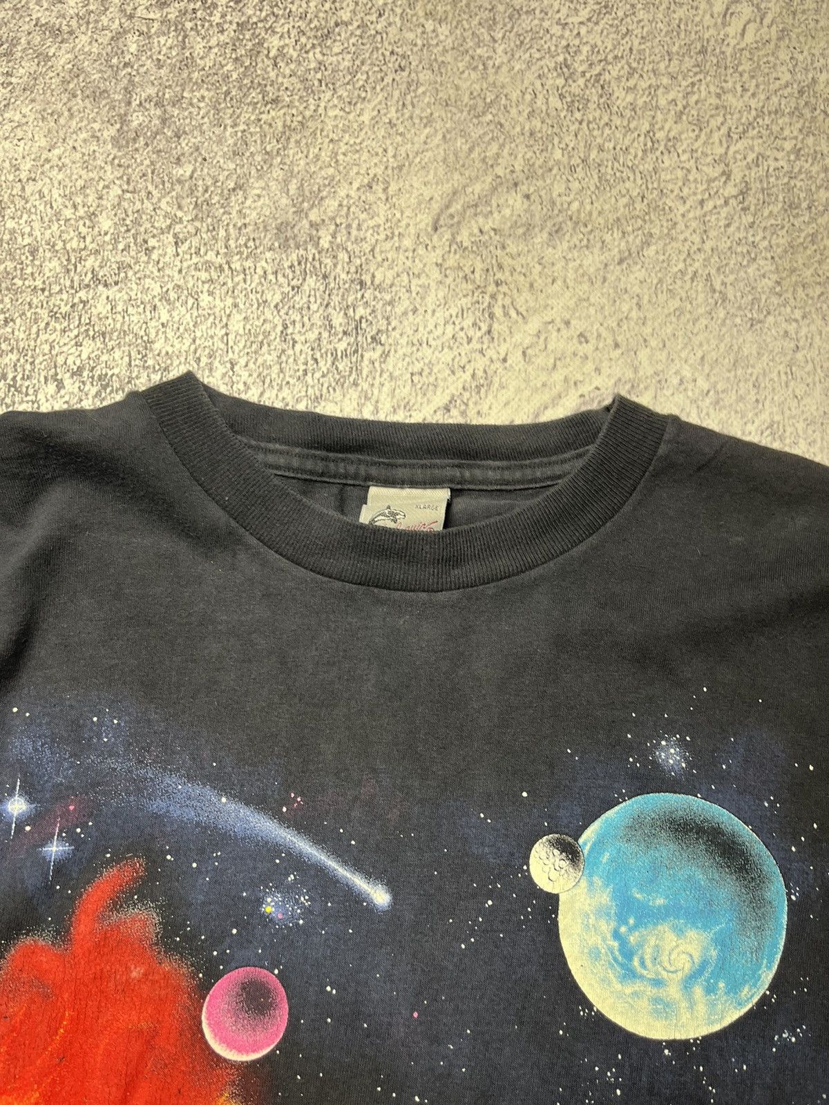 Vintage 1990 Vintage Peter Kull Solar System Graphic T-Shirt 90s Size US XL / EU 56 / 4 - 9 Thumbnail