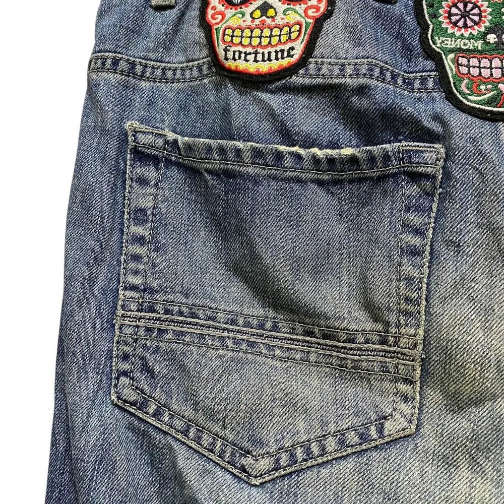 HYDROGEN Hydrogen Luxury Sportwear Jeans Distressed Bones Design Size US 31 - 8 Thumbnail