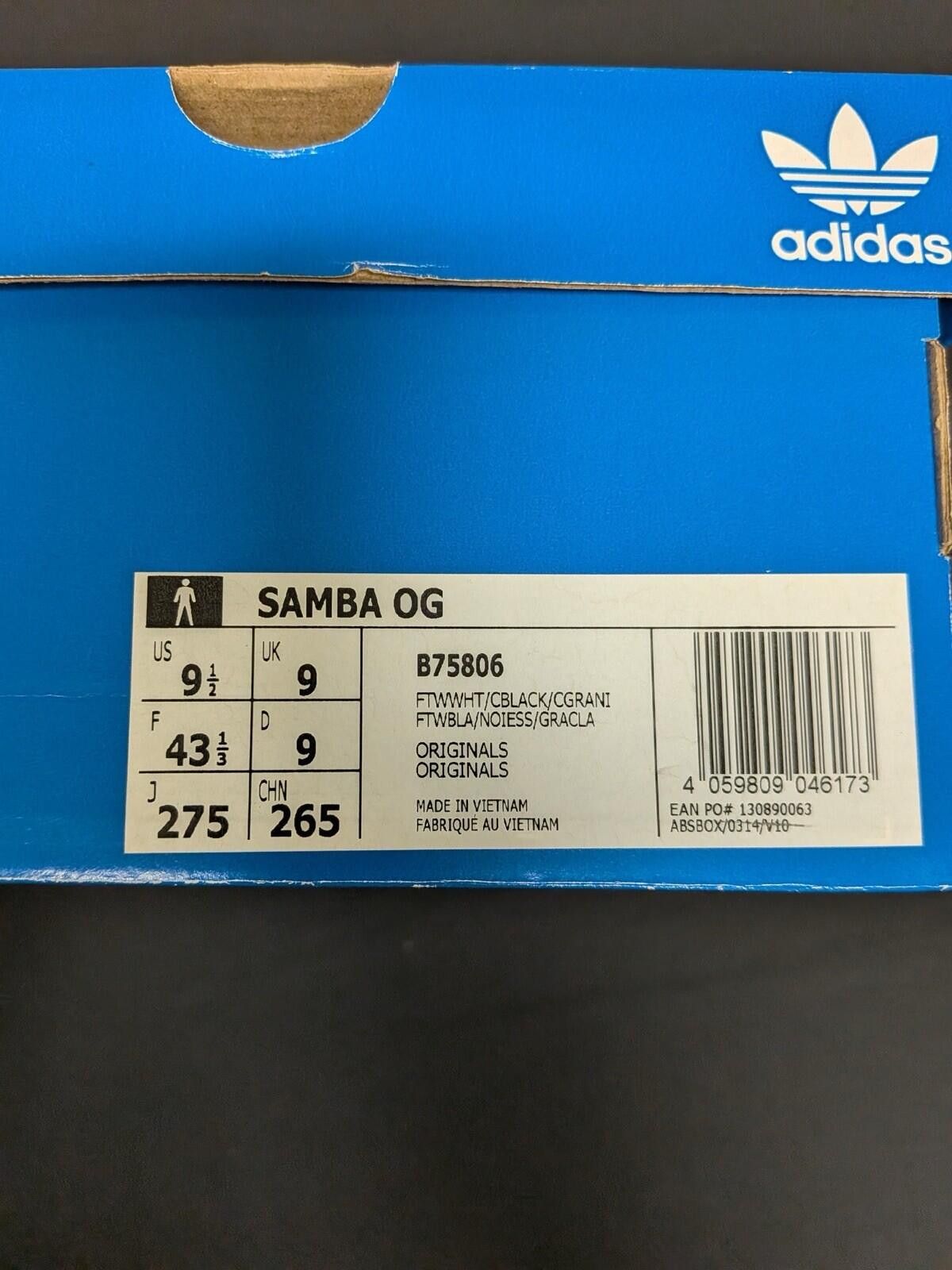 Adidas adidas Samba OG Black/White B75806 US9.5 Size US 9.5 / EU 42-43 - 4 Thumbnail