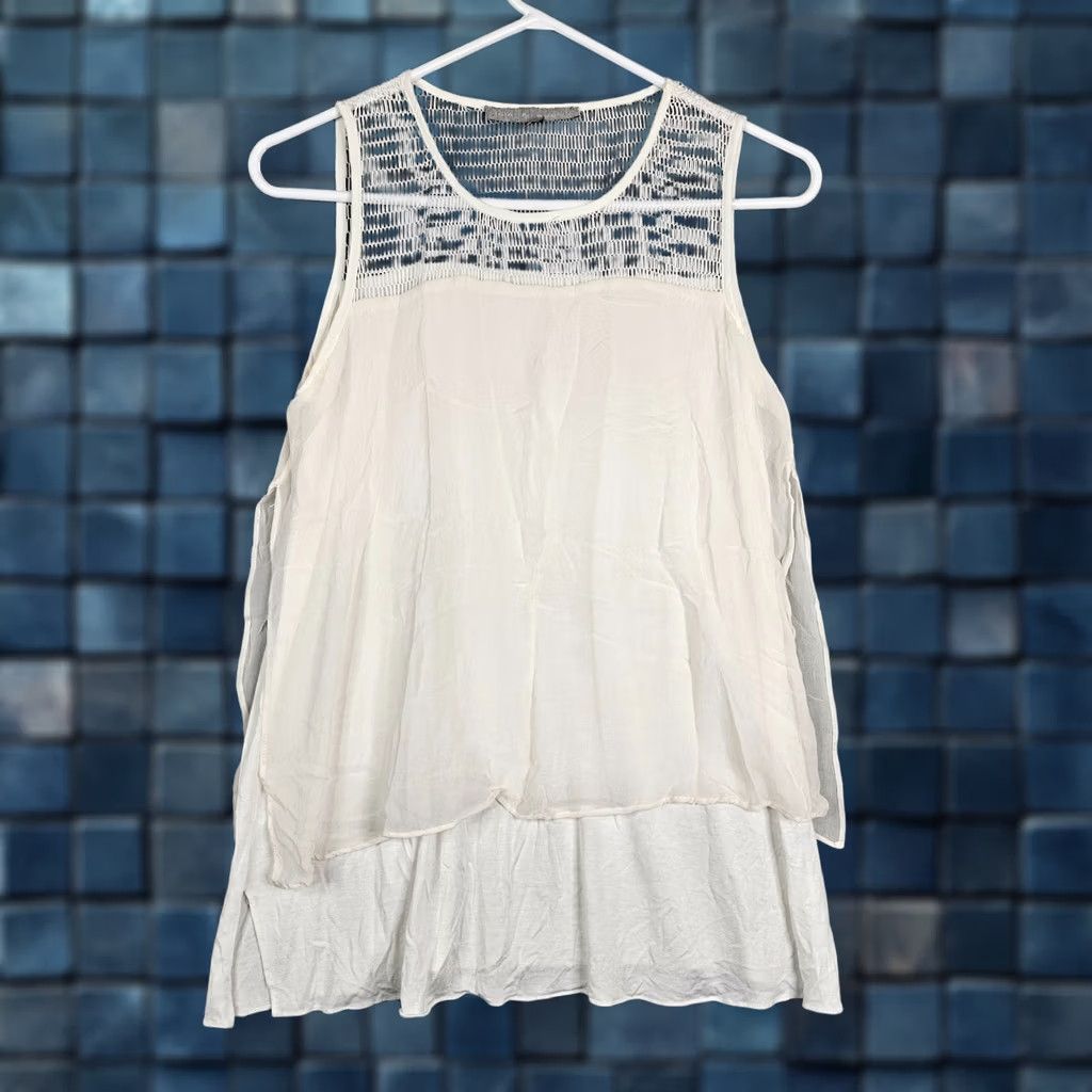 Layer 8 LOLA & SOPHIE Top Size S White Lace Layer Sleeveless Women's Size S / US 4 / IT 40 - 1 Thumbnail