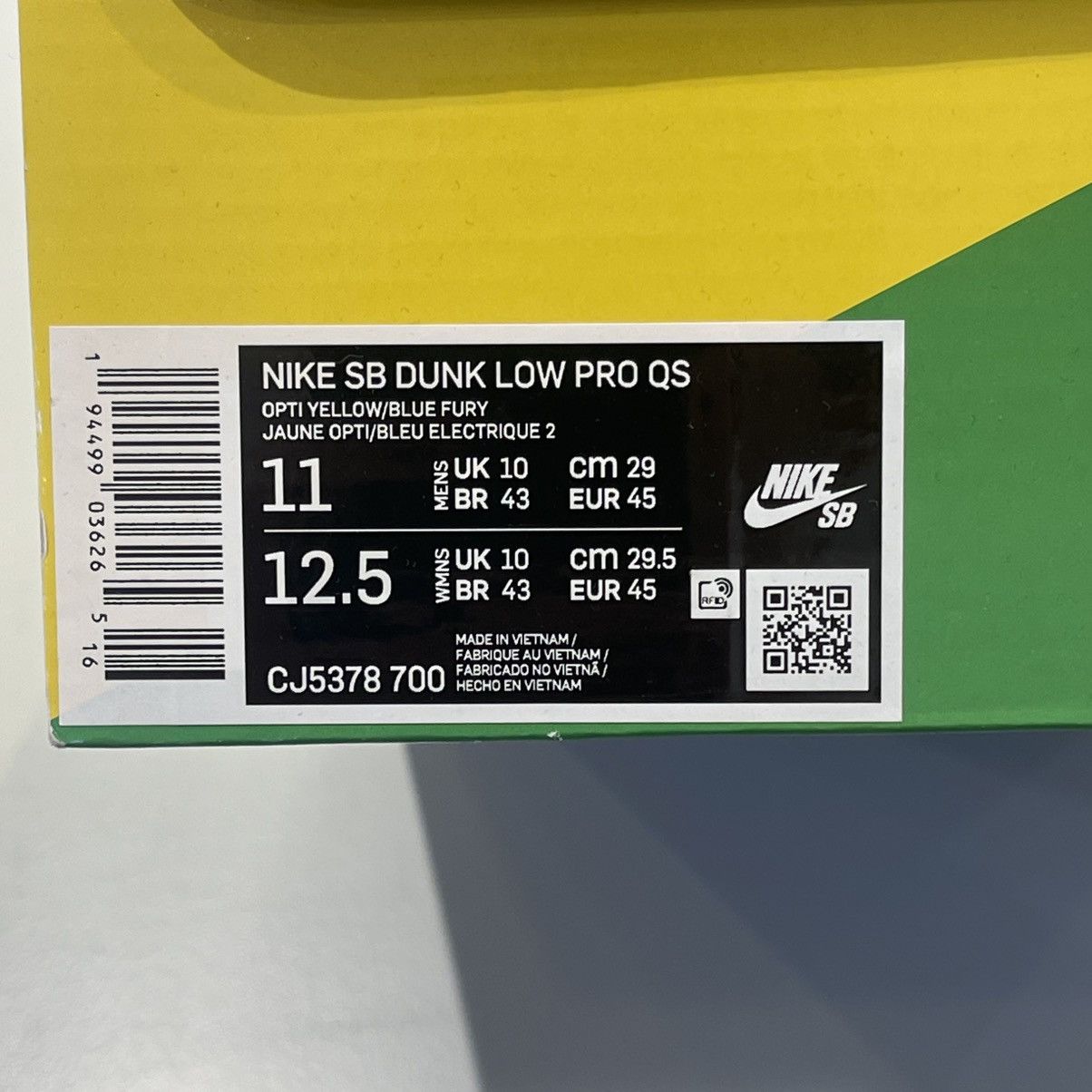 Nike Nike SB Dunk Low Grateful Dead Bears Opti Yellow Size US 11 / EU 44 - 11 Thumbnail