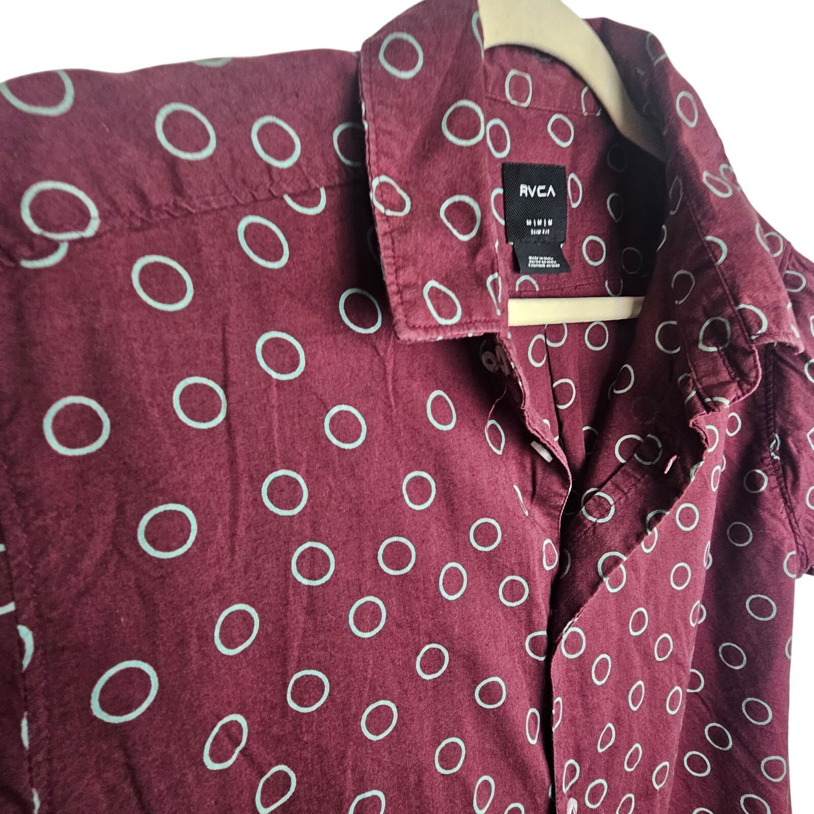 RVCA RVCA Mens Geometric Print Button Shirt Sz M Slim Fit Preppy Size US S / EU 44-46 / 1 - 5 Thumbnail