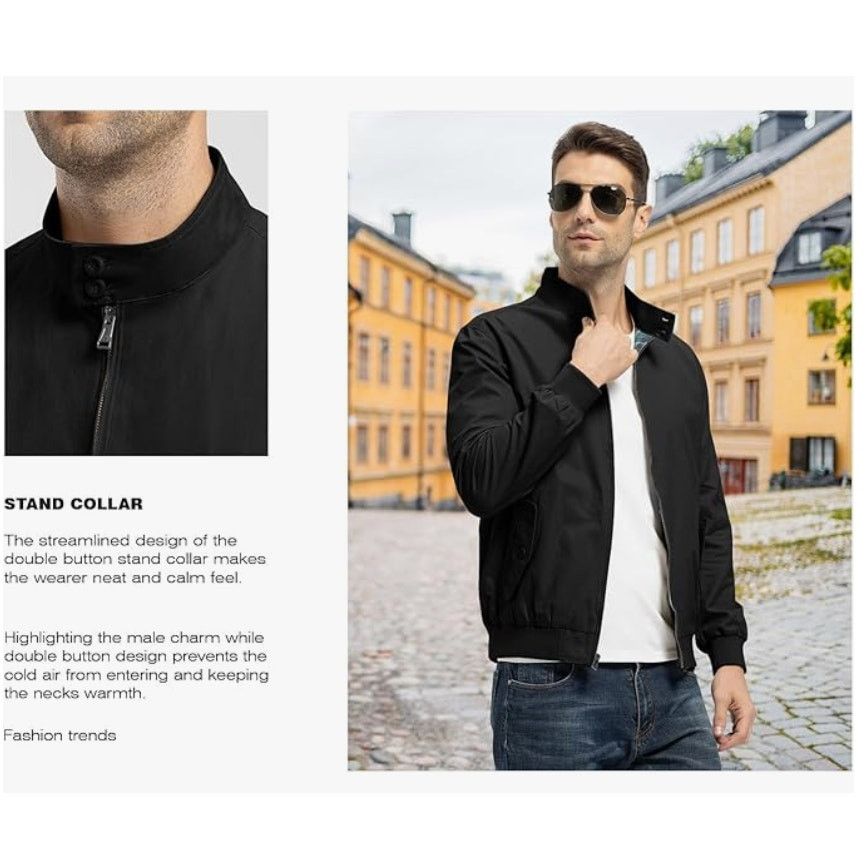 The Unbranded Brand Men's Bomber Jacket Cotton Full Zip SIZE MEDIUM Size US XL / EU 56 / 4 - 4 Thumbnail