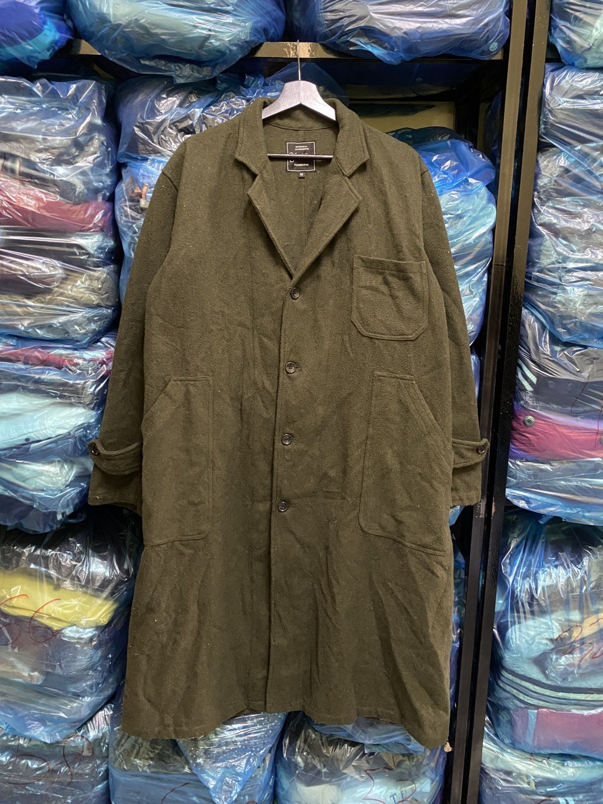 Japanese Brand Vintage Temptation Olive Wool-Blend Overcoat Workwear Style Size US M / EU 48-50 / 2 - 3 Thumbnail