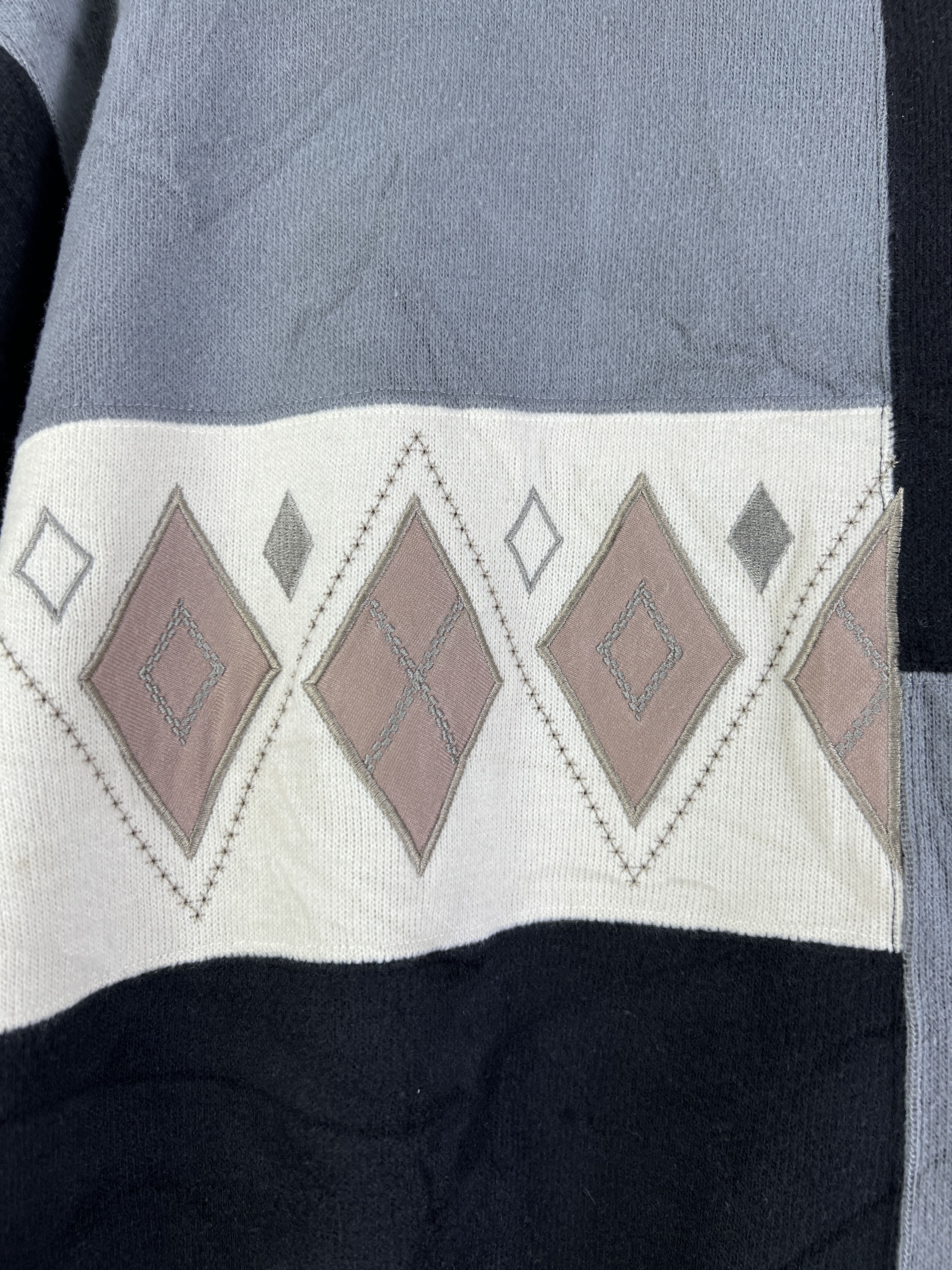 Junko Shimada VTG Mr. Junko Embroidery Color Block Sweatshirt (M) GTMP259 Size US M / EU 48-50 / 2 - 5 Thumbnail