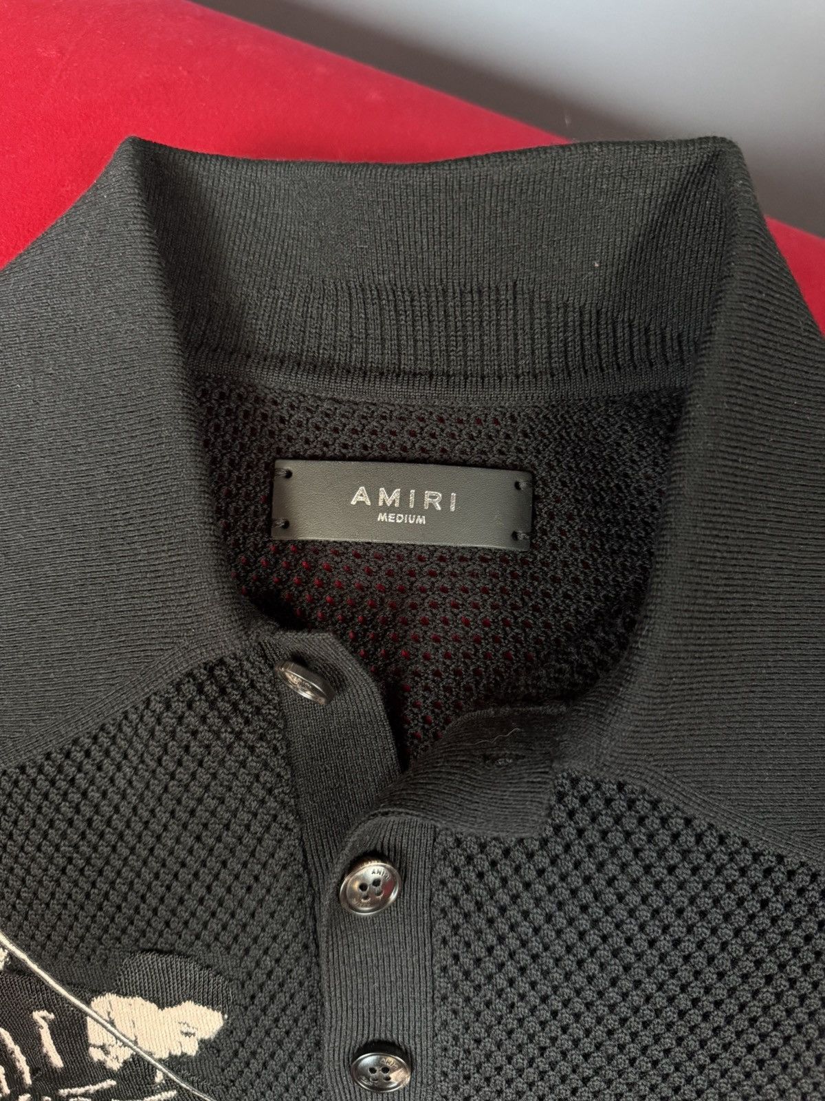 Amiri Amiri Billiards Merino Wool Polo Size US M / EU 48-50 / 2 - 3 Thumbnail