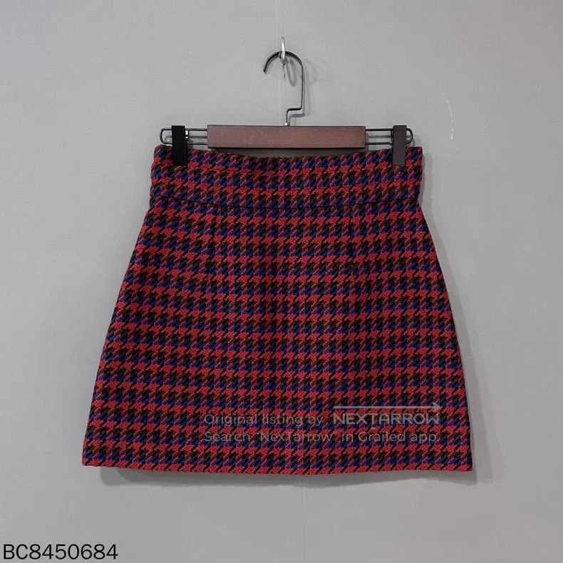 Gucci Gucci A thousand-bird check gold buckle woollen short skir Size 26" / US 2 / IT 38 - 2 Thumbnail