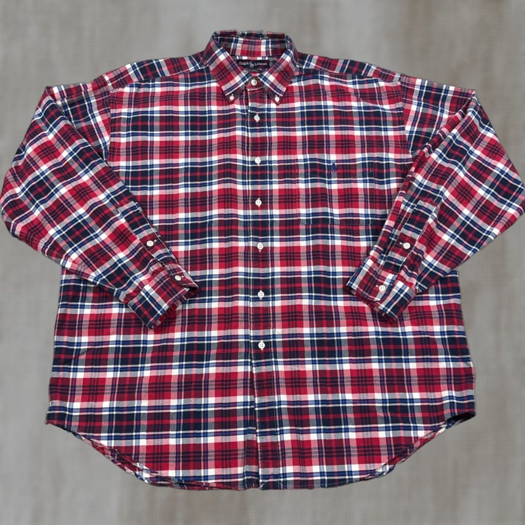 Ralph Lauren Ralph Lauren Shirt Men Large Red Blue Plaid Button Up OCBD Size US L / EU 52-54 / 3 - 1 Thumbnail
