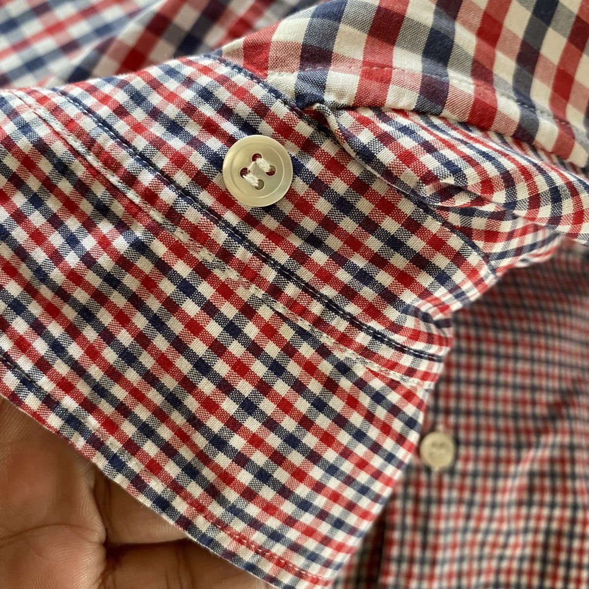 Frapbois FRAPBOIS Red Blue Gingham Check Shirt Size XS / US 0-2 / IT 36-38 - 9 Thumbnail