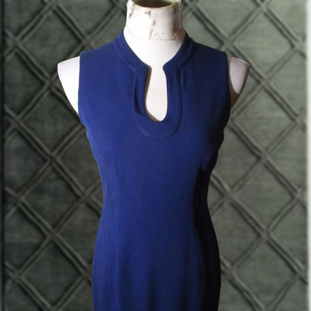 blue dress white house black market Satin Pleated Maxi Dress
