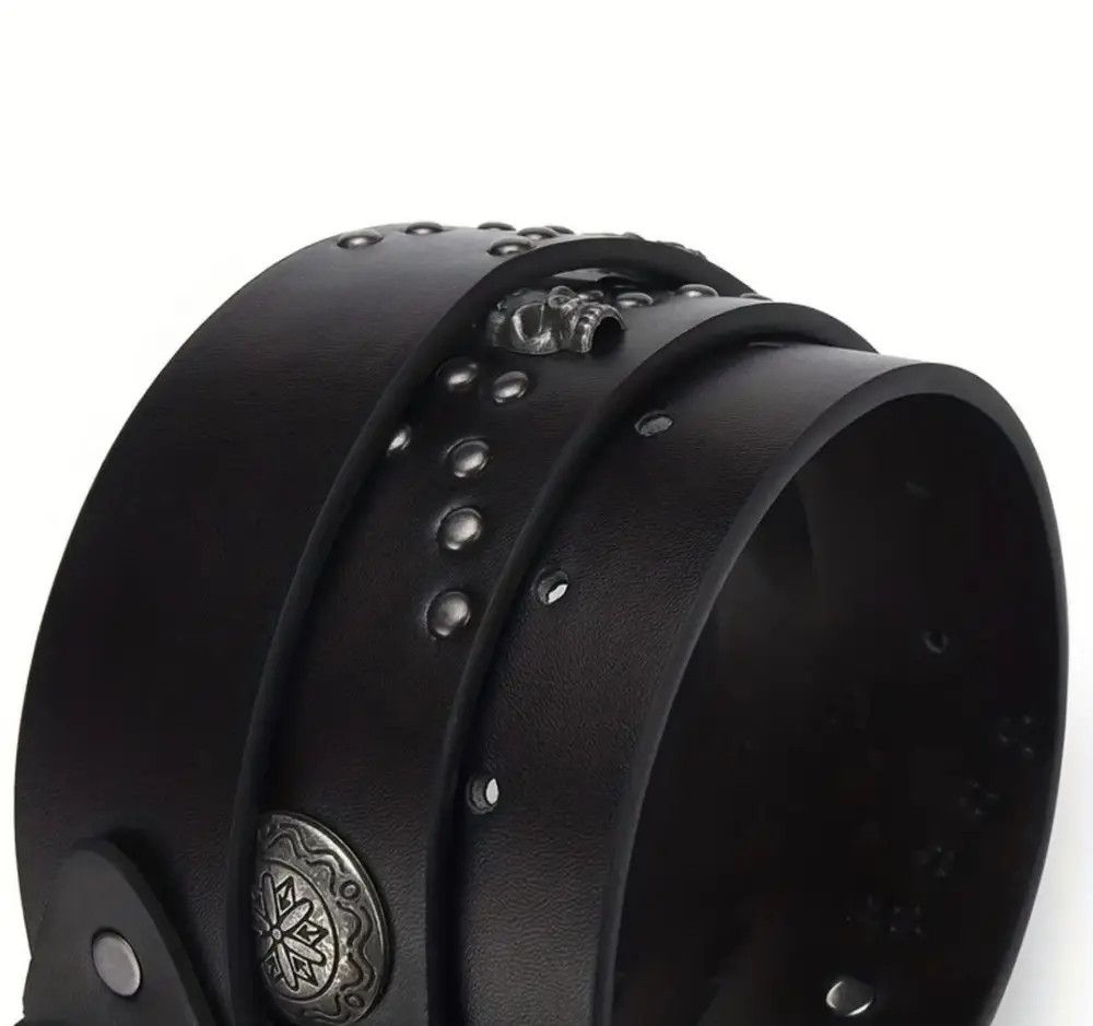 Jewelry Men's Belt Bohemian Style Belt Vintage Inlaid Skeleton Head Size ONE SIZE - 6 Thumbnail