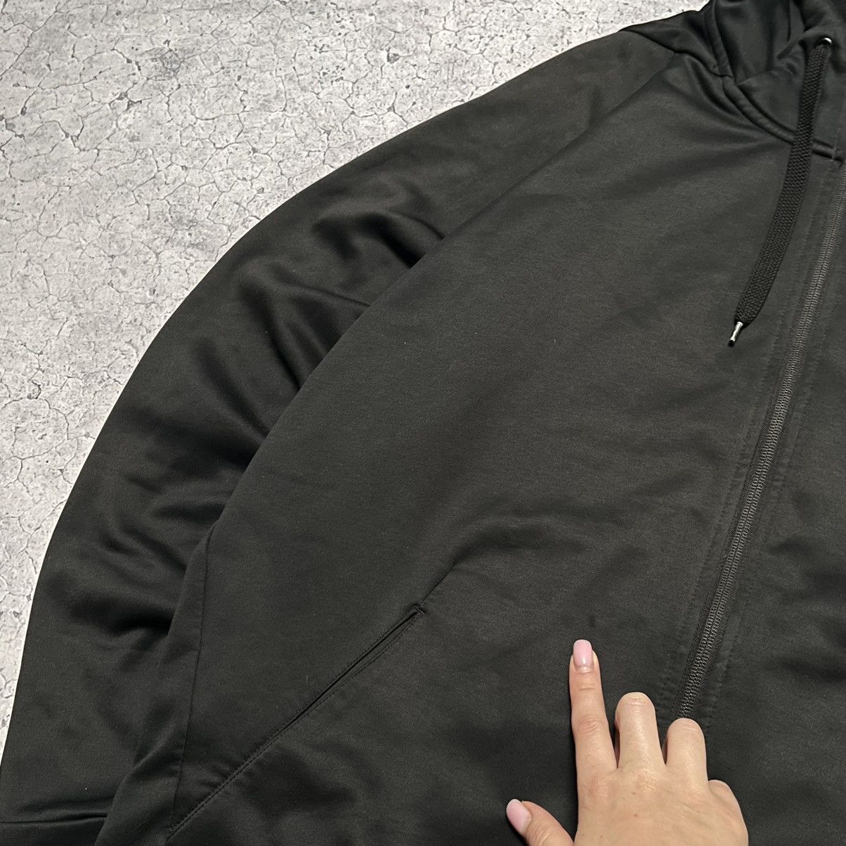 Nike × Vintage Nike Vintage Dri Fit Zip Ninja Hoodie Oversized Drill Swoosh Size US L / EU 52-54 / 3 - 6 Thumbnail
