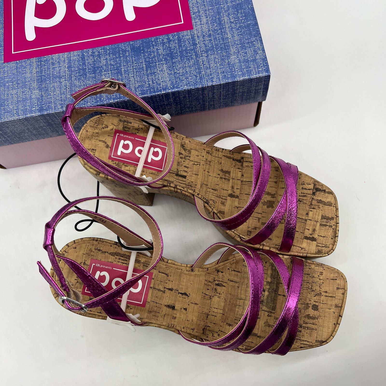 Other Pop Womens Kallie Heeled Sandals Pink Fuschia Multicolor Size US 8.5 / IT 38.5 - 8 Thumbnail