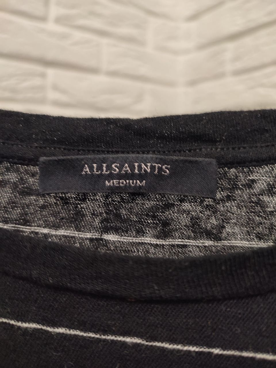 Allsaints AllSaints top black White Striped Twist Crop T-Shirt Size M / US 6-8 / IT 42-44 - 7 Thumbnail