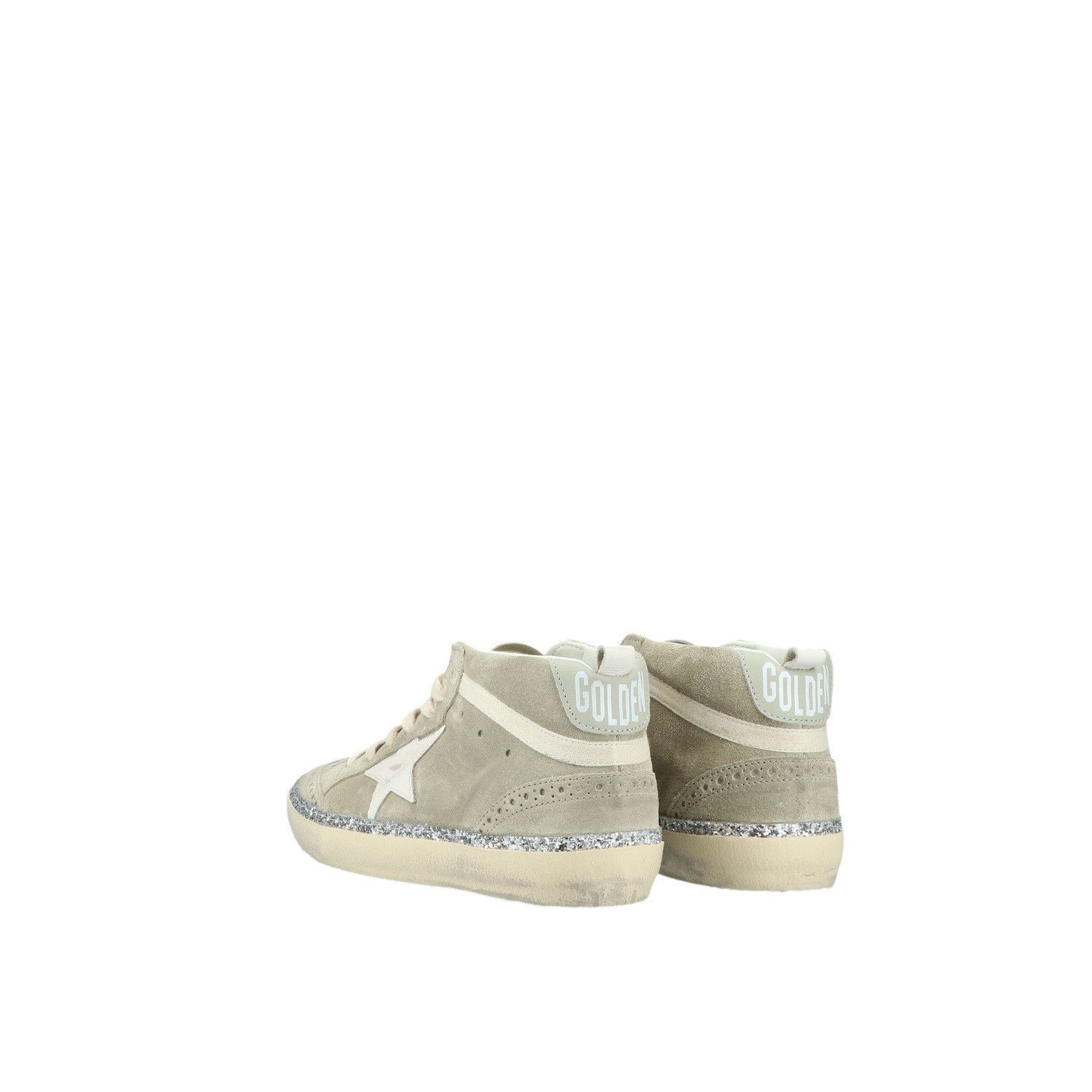 GOLDEN GOOSE Mid Star Women's White/Ice Suede Sneakers New (