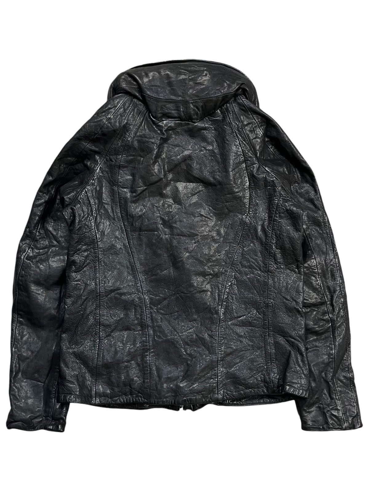 未使用級【goa】leather gimmick bono jacket GOA BONO-HOODED GOATSKIN PANELLED JACKET | Barhaine Archive