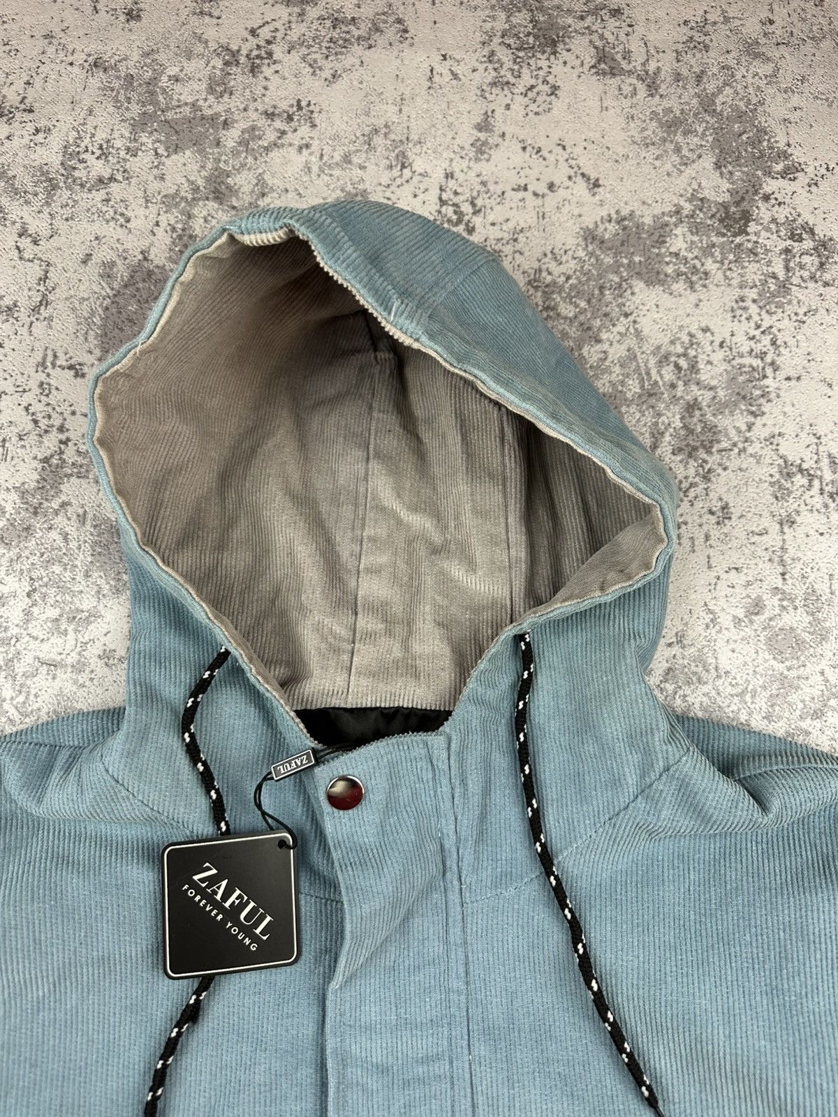 Japanese Brand Y2K Rasta Zaful Colorblock Corduroy Hooded Jacket Size US L / EU 52-54 / 3 - 2 Thumbnail