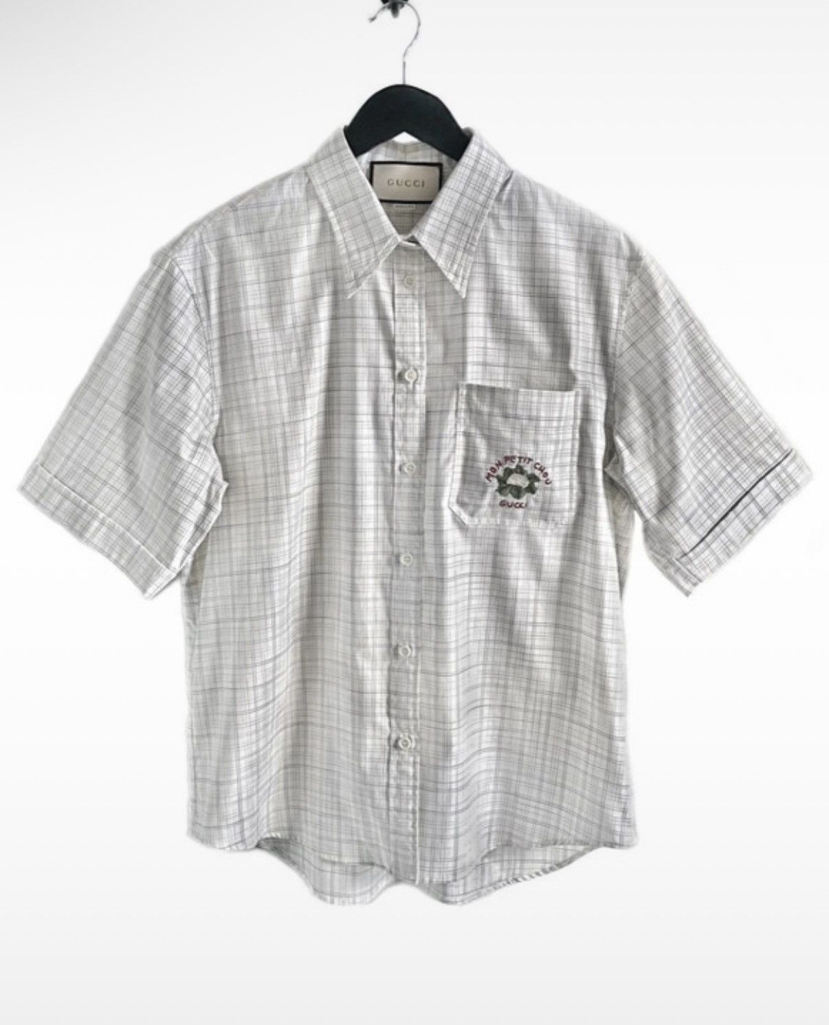 Gucci Ivory Plaid “Mon Petit Chou” shirt