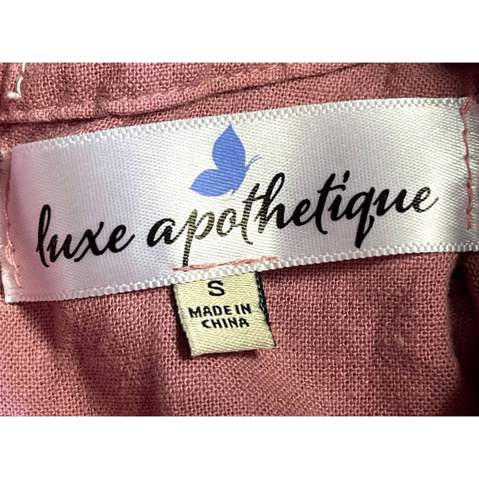 Pinko Luxe Apothetique Tank Women S Pink Sleeveless Cropped Linen Blend Round Neck Casual Party Workwear Travel Size S / US 4 / IT 40 - 5 Thumbnail
