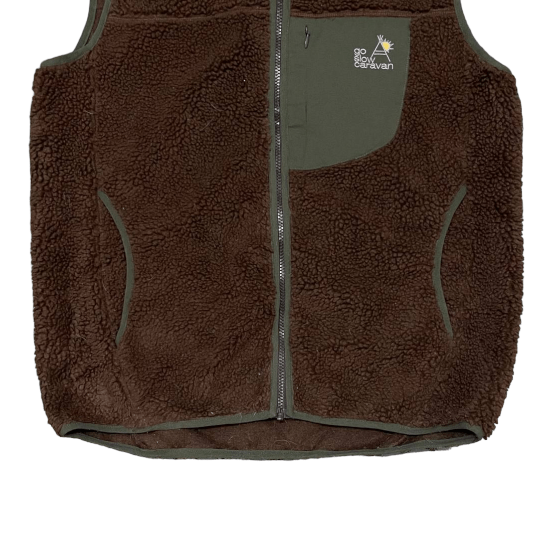 go slow caravan Go Slow Caravan Deep Pile Fleece Vest Brown Size US L / EU 52-54 / 3 - 3 Thumbnail