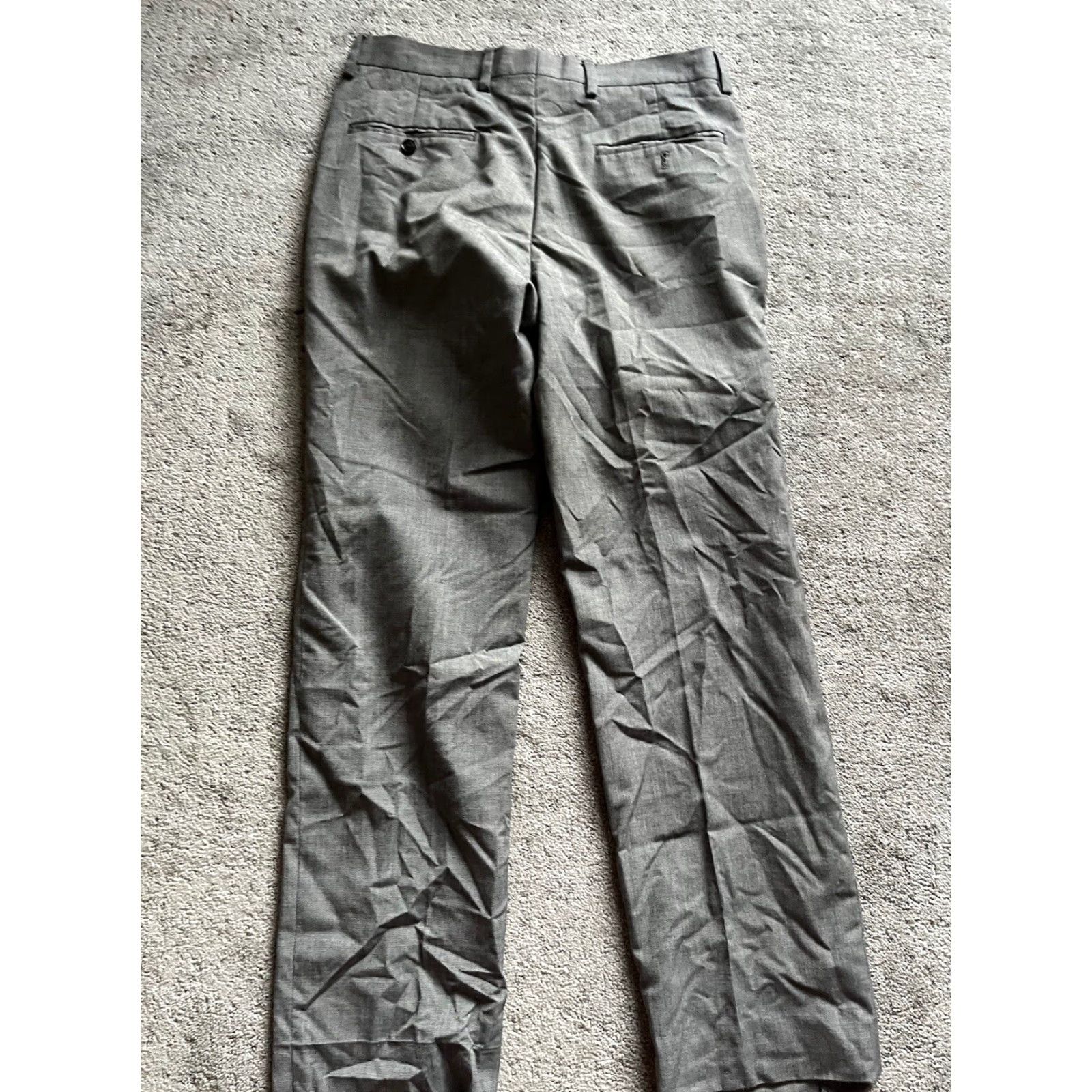 Tommy Hilfiger Tommy Hilfiger Pants Mens 32x30 Flat Front Straight Leg Gray Sol Polyester Blend Size US 32 / EU 48 - 3 Thumbnail