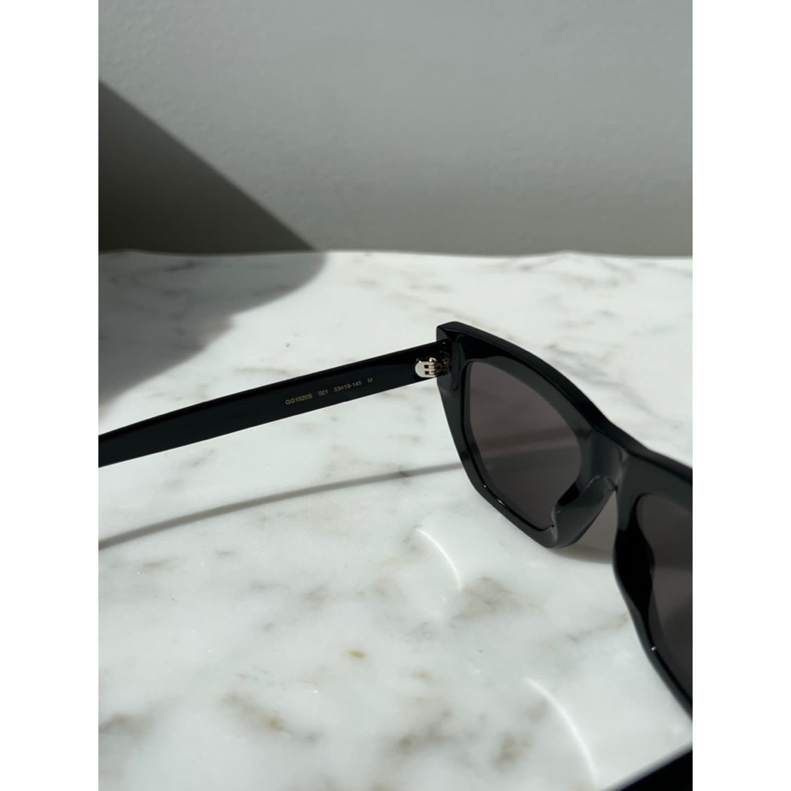 NEW Gucci GG1520S Black Angled Sunglasses