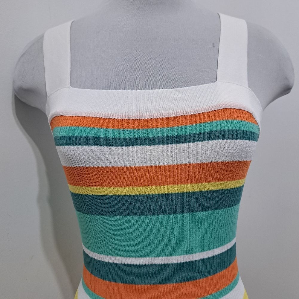 MINKPINK MinkPink Kosa Striped Knit Midi Dress Orange Multi Color Med Size M / US 6-8 / IT 42-44 - 8 Thumbnail