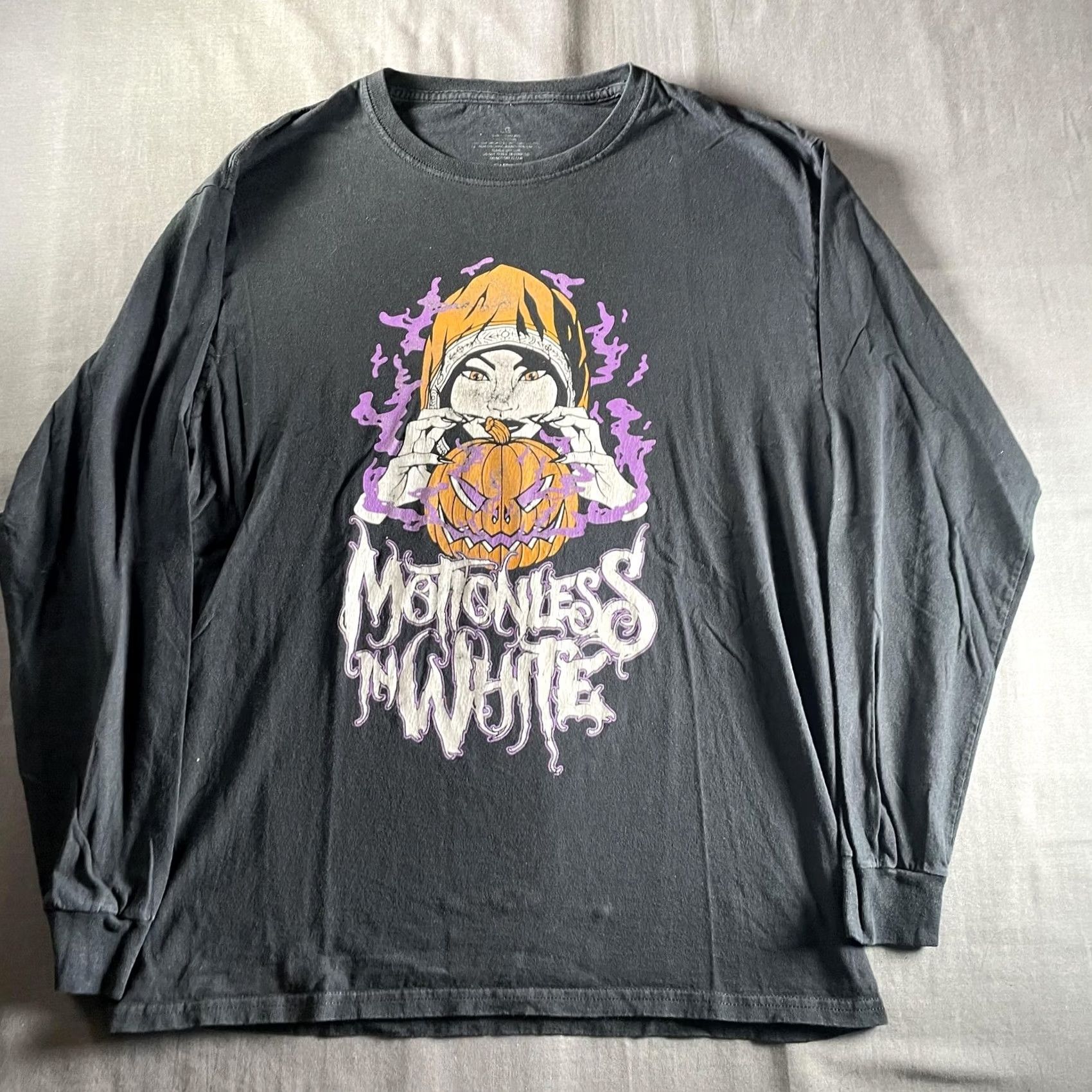Vintage Motionless In White Shirt Mens Large Black Long Sleeve Band Graphic Pumpkin Size US L / EU 52-54 / 3 - 4 Thumbnail