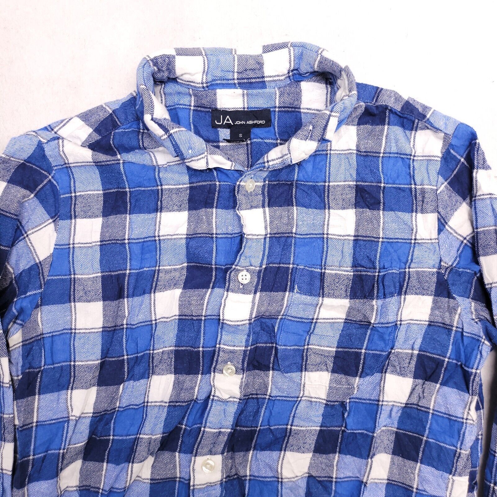 John Ashford John Ashford Gingham Flannel Shirt Mens Size S Blue White Size US S / EU 44-46 / 1 - 1 Thumbnail