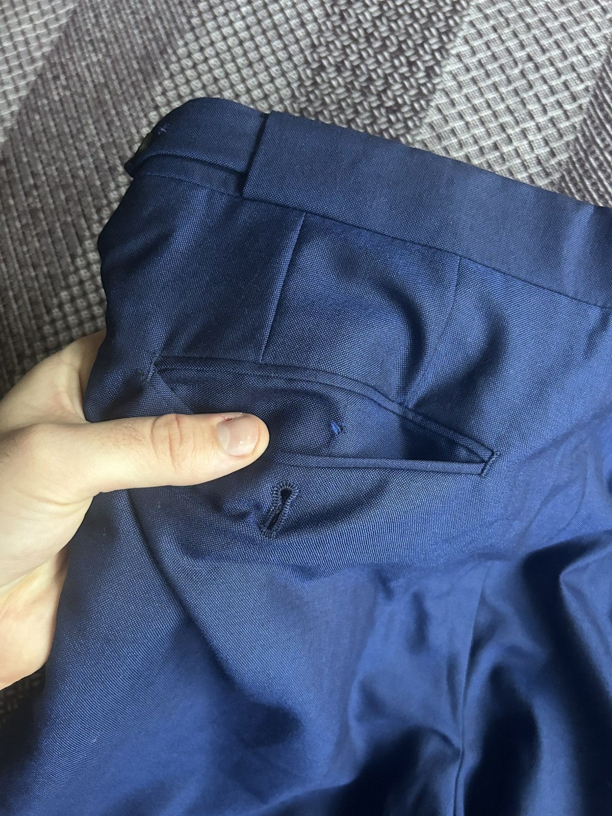 Reiss Reiss Blue Suit Solid Style Classic One Button Mens Size 40R Size 40R - 24 Thumbnail