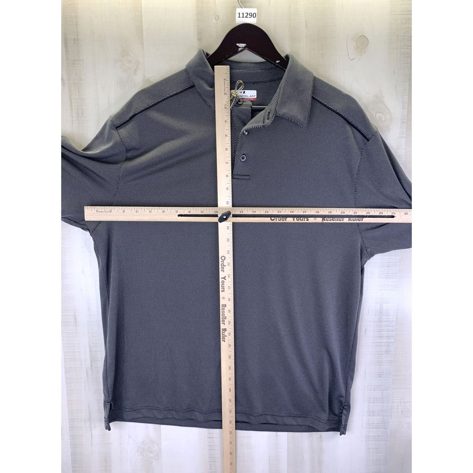 Vintage Grand Slam Mens L Gray White Woven Texture Golf Polo Size US L / EU 52-54 / 3 - 4 Thumbnail
