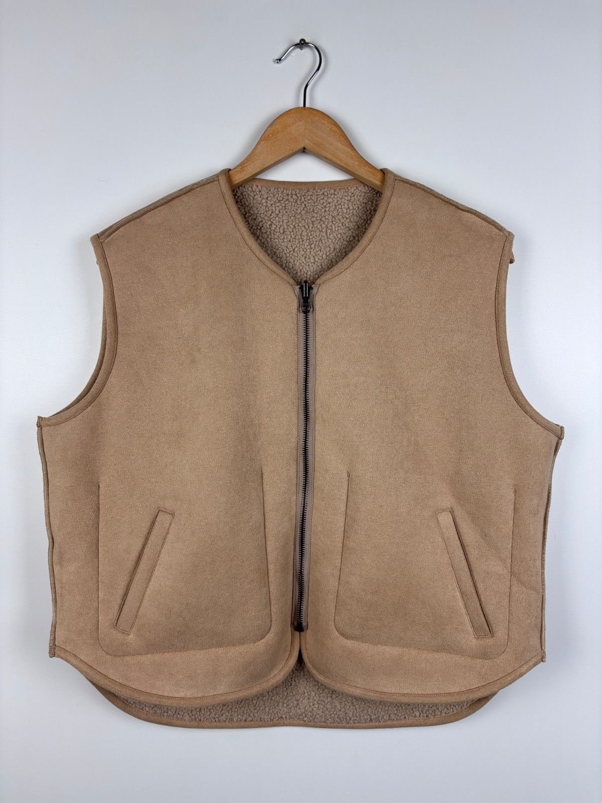 Other Womens Knit-ted Double-Sided Fleece Vest Jacket Beige Size 1 Size S / US 4 / IT 40 - 3 Thumbnail