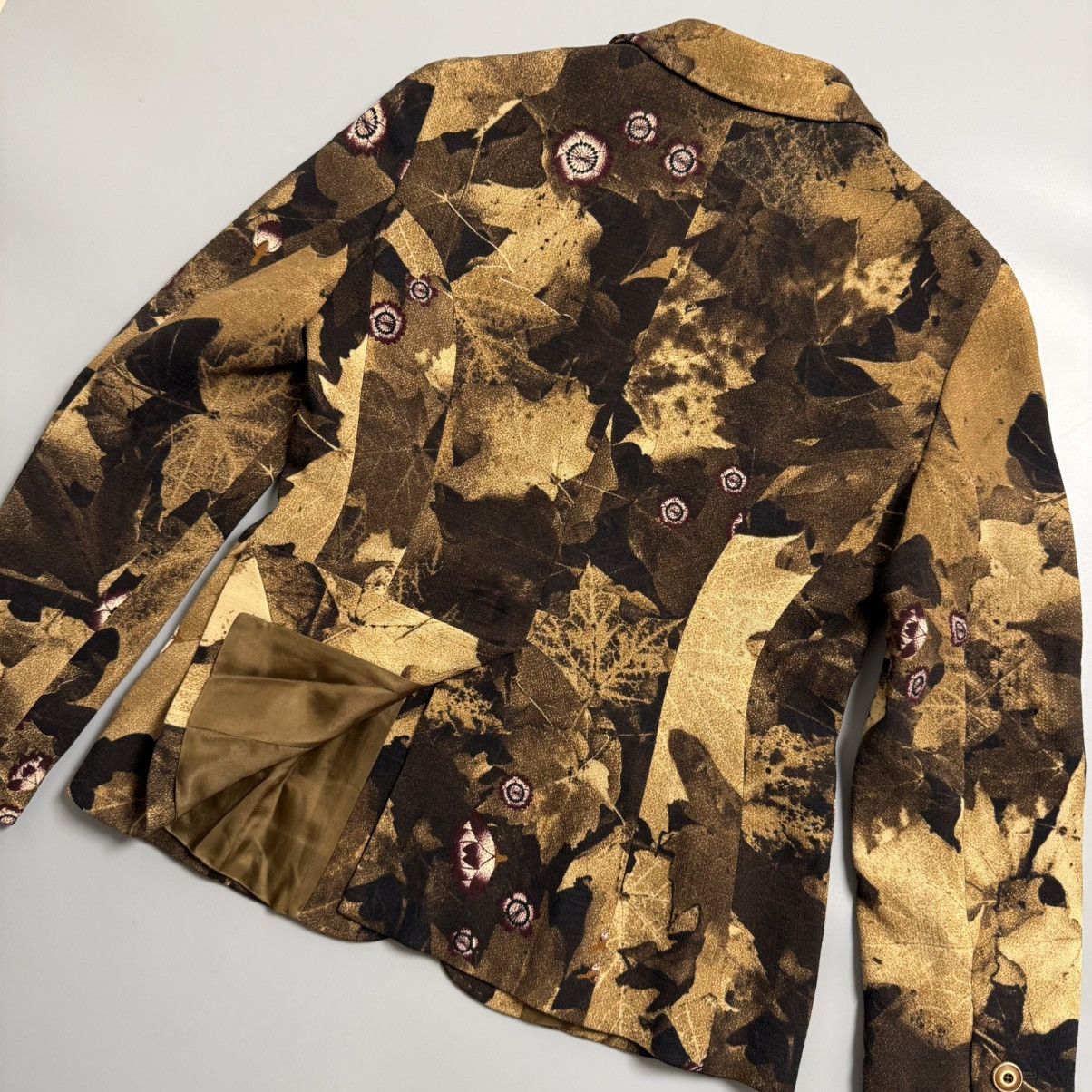 Moschino Moschino Brown Floral Pattern Wool blazer- 90s Size M / US 6-8 / IT 42-44 - 8 Thumbnail