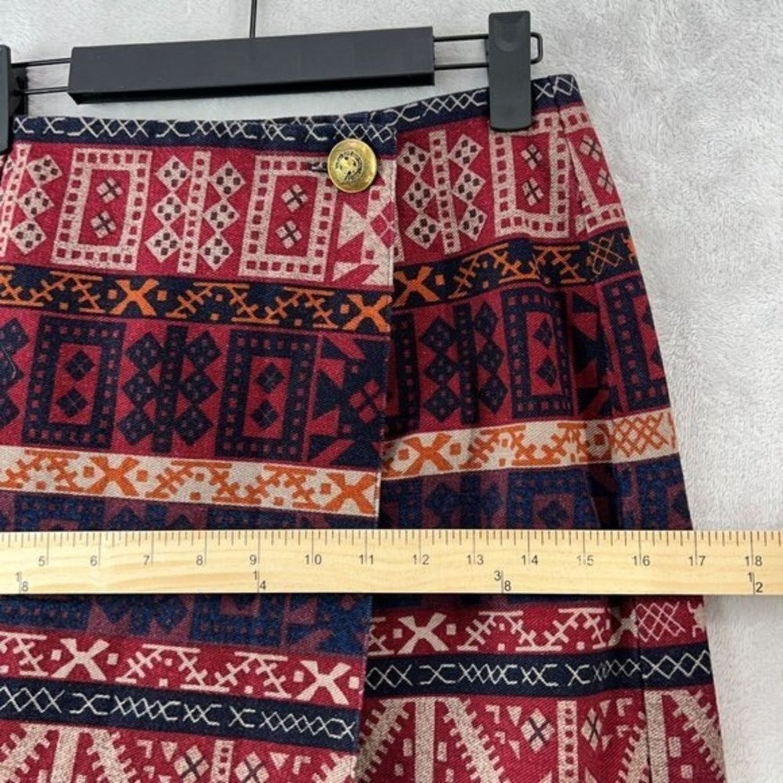 Vintage CAMBRIDGE DRY GOODS Wrap Skirt cowboy Aztec western 6 Size 28" / US 6 / IT 42 - 7 Thumbnail