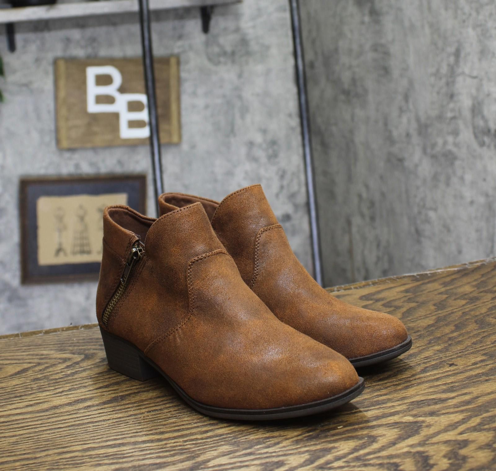 Other New Sun + Stone Adelinee Double Zip Ankle Booties Brown 6m Size US 6 / IT 36 - 1 Thumbnail
