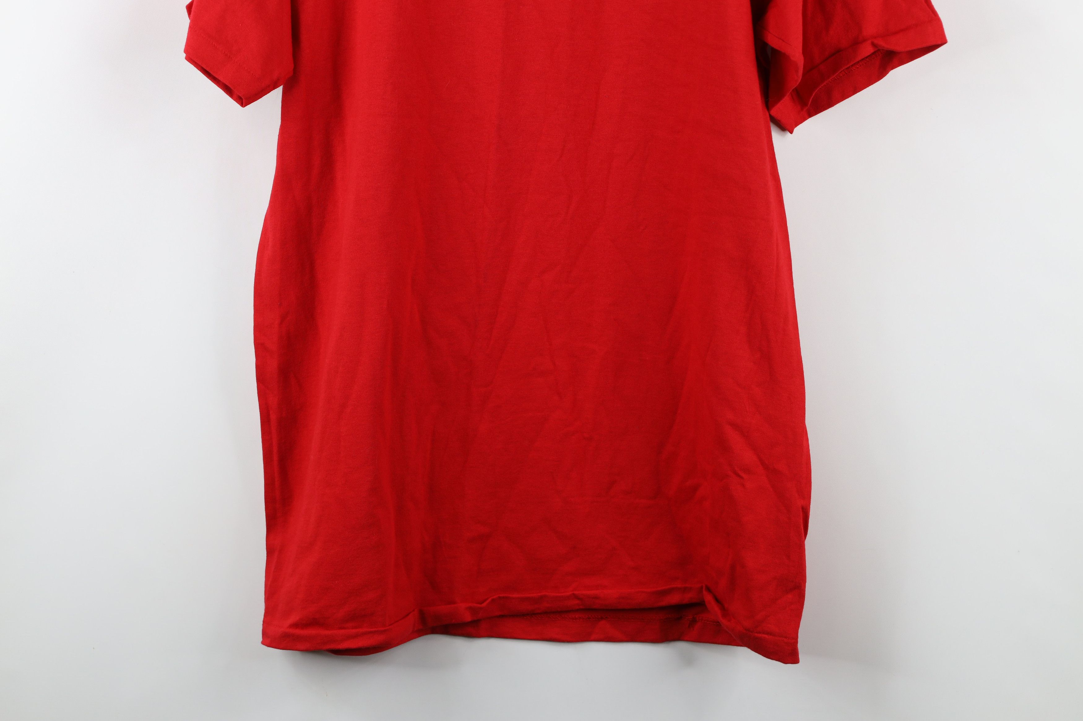 Vintage Vintage 90s Streetwear Heavyweight Cotton T-Shirt Red USA Size US L / EU 52-54 / 3 - 3 Thumbnail