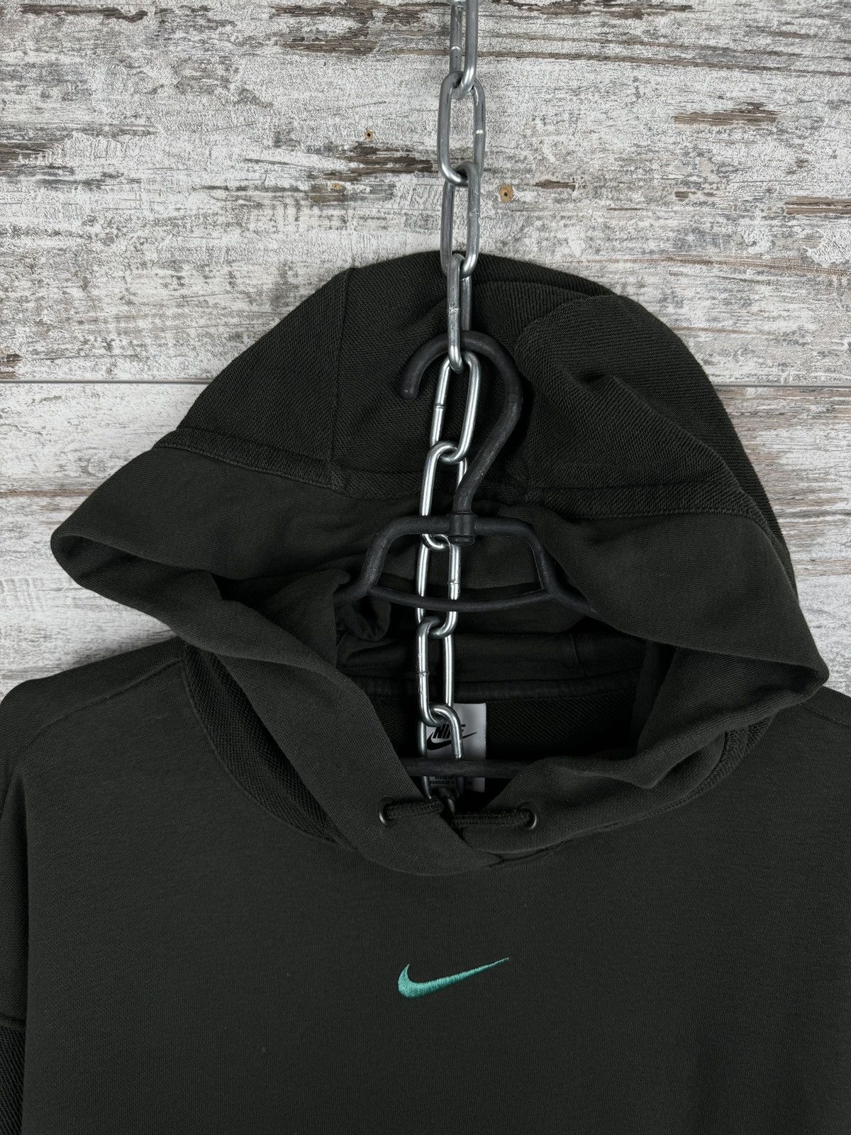 Nike × Vintage Mens Vintage Nike centre swoosh logo hoodie y2k drill rare Size US M / EU 48-50 / 2 - 13 Thumbnail