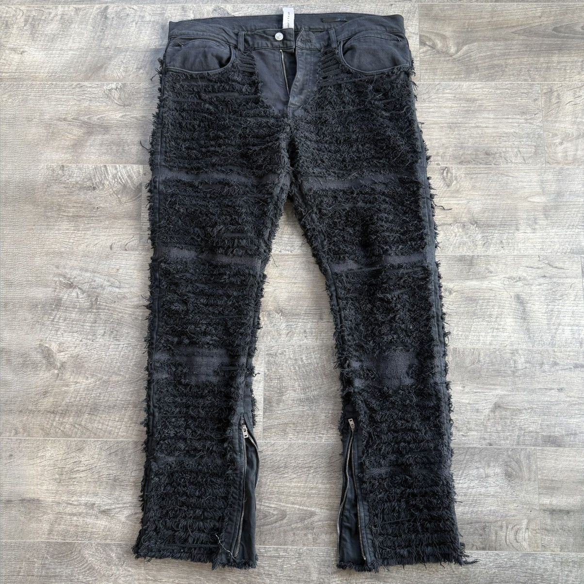 1017 ALYX 9SM × Blackmeans 1017 ALYX 9SM x Blackmeans Distressed Shaggy Jeans – Size 36 Size US 36 / EU 52 - 2 Thumbnail