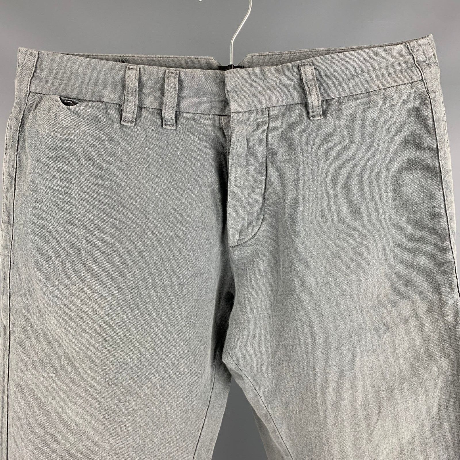 Diesel DIESEL Size 28 Grey Cotton Linen Button Fly Casual Pants Size US 28 / EU 44 - 3 Thumbnail