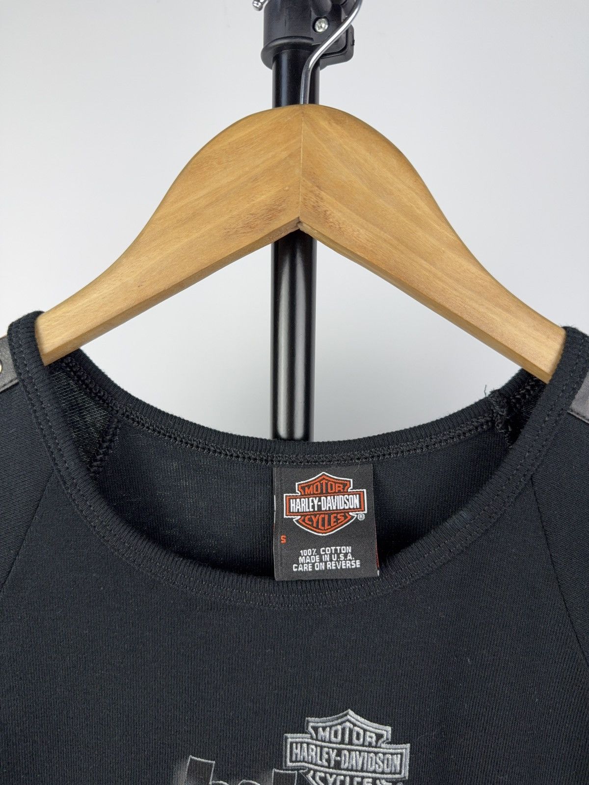 Harley Davidson × Vintage Harley-Davidson Biker Chick Top – Grommet Shoulder – S Size S / US 4 / IT 40 - 4 Thumbnail