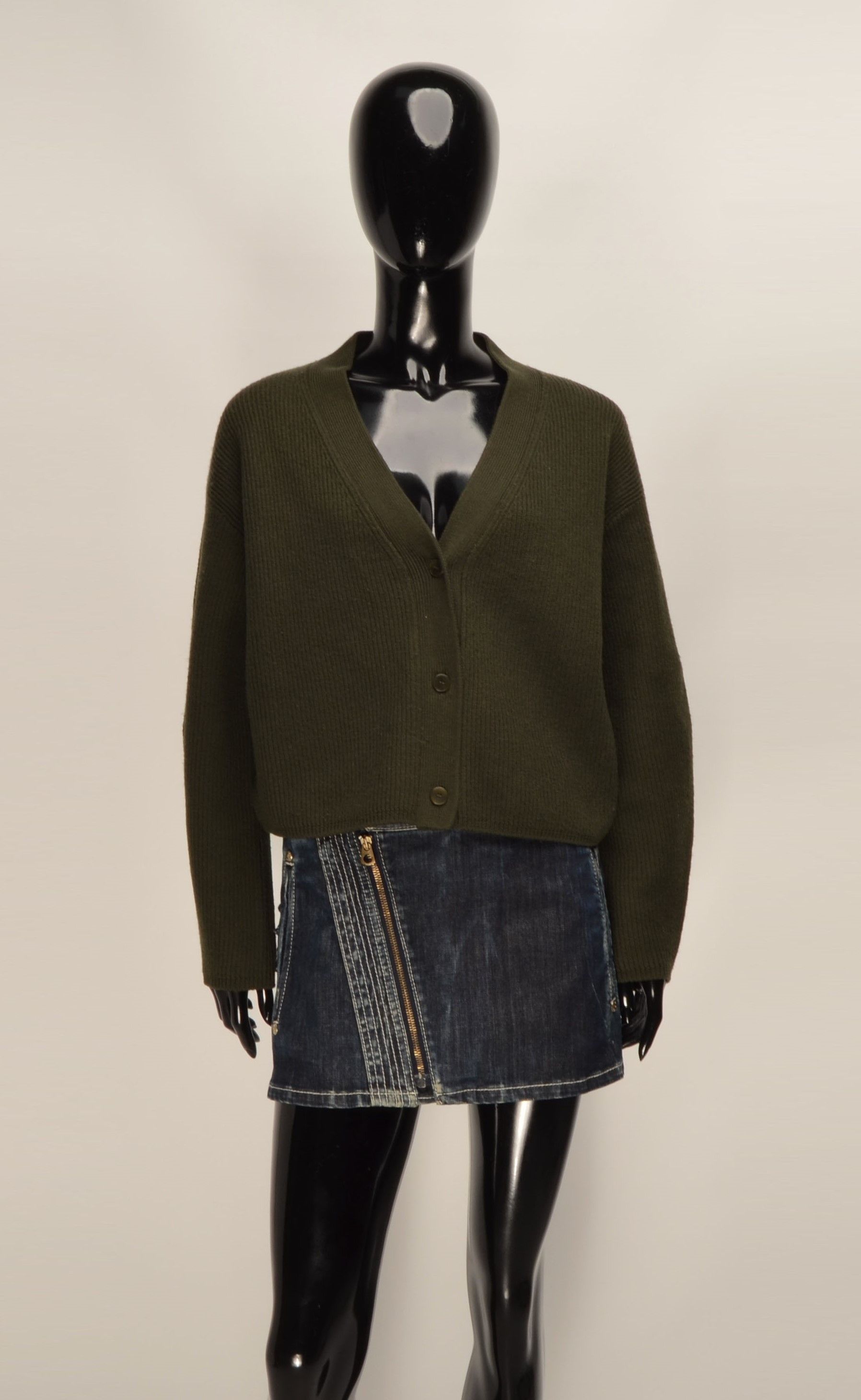 Designer × Max Mara Max Mara Leisure Wool Green Knitted Oversized Cardigan Size M / US 6-8 / IT 42-44 - 1 Thumbnail